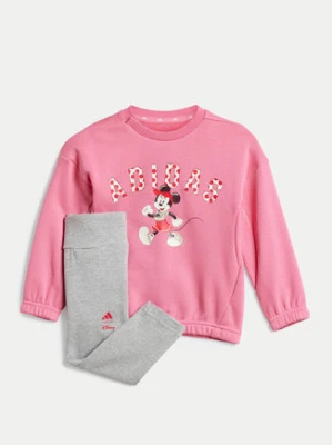 adidas Komplet bluza i legginsy Disney Mickey Mouse JF3627 Różowy Slim Fit