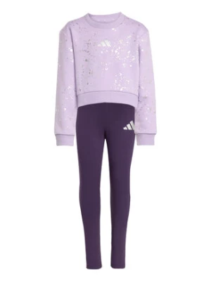 adidas Komplet bluza i legginsy Little Girls Everyday Glam JW2421 Fioletowy Regular Fit