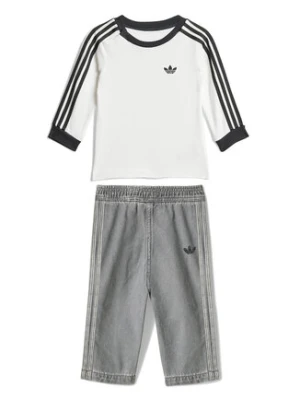 adidas Komplet bluzka i spodnie Denim JW5312 Biały Regular Fit