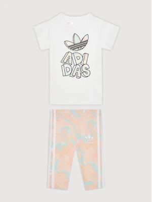 adidas Komplet sukienka i legginsy Marble Print Tee H22631 Kolorowy Regular Fit