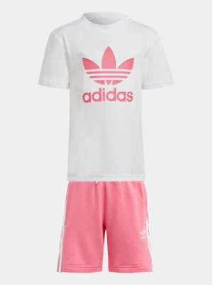 adidas Komplet t-shirt i spodenki adicolor IR6932 Różowy Regular Fit