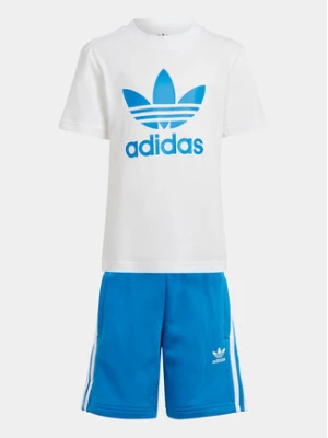 adidas Komplet t-shirt i spodenki adicolor IR6934 Niebieski Regular Fit