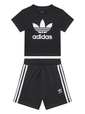 adidas Komplet t-shirt i spodenki adicolor JC9155 Czarny Regular Fit