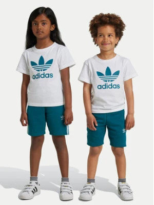 adidas Komplet t-shirt i spodenki adicolor JE1610 Turkusowy Regular Fit