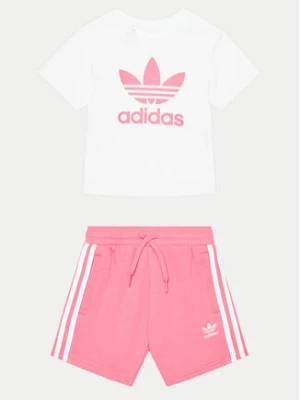 adidas Komplet t-shirt i spodenki adicolor JE1612 Różowy Regular Fit