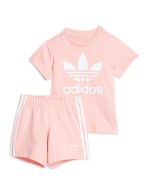 adidas Komplet t-shirt i spodenki JC6580 Różowy Regular Fit