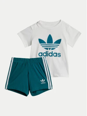 adidas Komplet t-shirt i spodenki JE0524 Turkusowy Regular Fit