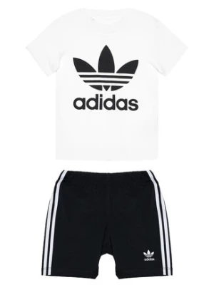 adidas Komplet t-shirt i szorty sportowe Trefoil FI8318 Czarny Regular Fit