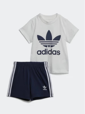 adidas Komplet t-shirt i szorty sportowe Trefoil Shorts Tee Set IB8638 Niebieski Regular Fit