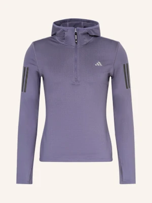 Adidas Koszulka Do Biegania Own The Run Winterized Hooded Half Zip lila