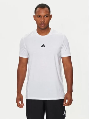 adidas Koszulka techniczna Designed for Training IS3808 Biały Slim Fit