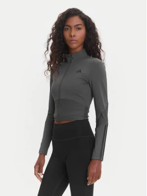 adidas Koszulka techniczna Hyperglam JN2656 Szary Slim Fit