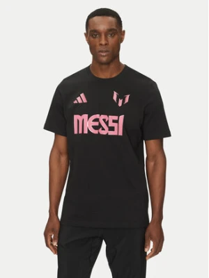 adidas Koszulka techniczna Messi Name and Number Graphic JM3551 Czarny Regular Fit