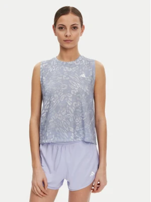 adidas Koszulka techniczna Own the Run 3-Stripes JD7763 Niebieski Regular Fit