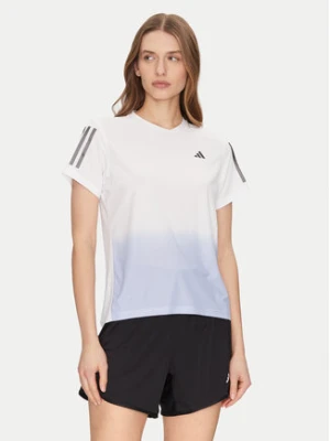 adidas Koszulka techniczna Own the Run Colorblock JC9889 Biały Regular Fit