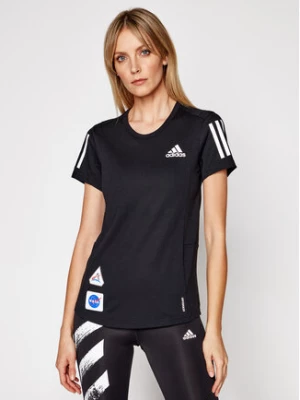 adidas Koszulka techniczna Space Tee W GP5828 Czarny Regular Fit