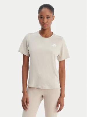 adidas Koszulka techniczna Train Essentials 3-Stripes Workout JD6530 Beżowy Regular Fit