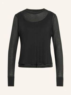 Adidas Koszulka Z Długim Rękawem Soft Lux schwarz CZARNY