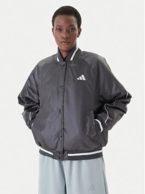 adidas Kurtka bomber Stadium JZ6919 Szary Loose Fit
