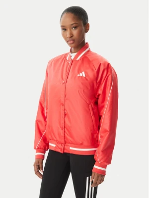 adidas Kurtka bomber Stadium JZ6921 Czerwony Loose Fit