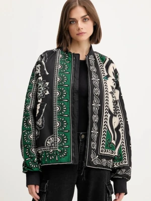 adidas kurtka bomber x Farm Rio kolor czarny przejściowa oversize JL8622