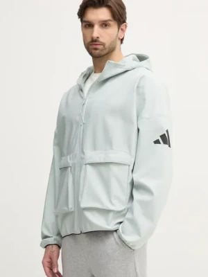 adidas kurtka City Escape męska kolor zielony przejściowa oversize JF3302