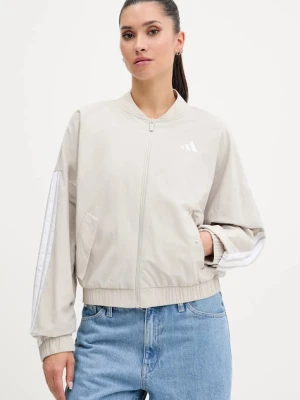 adidas kurtka Essentials kolor beżowy przejściowa oversize JE1317