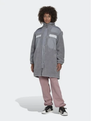 adidas Kurtka zimowa Sherpa HK5256 Szary Relaxed Fit