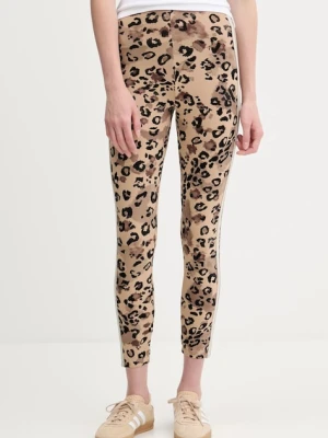 adidas legginsy Animal damskie kolor beżowy wzorzyste JM1865