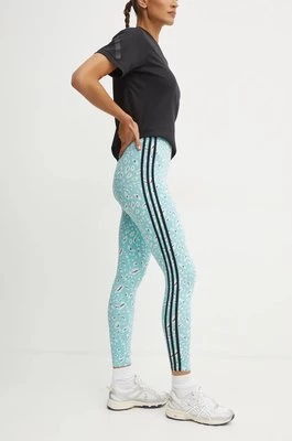 adidas legginsy Animal damskie kolor turkusowy wzorzyste IY5008