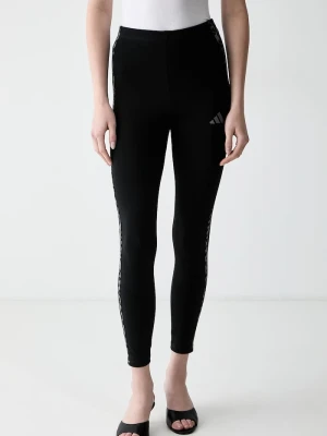 adidas legginsy damskie bawełniane z elastanem Leopard Pack czarny
