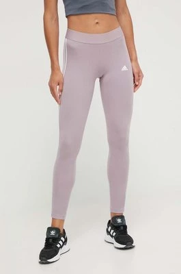 adidas legginsy damskie kolor fioletowy z aplikacją IR5347
