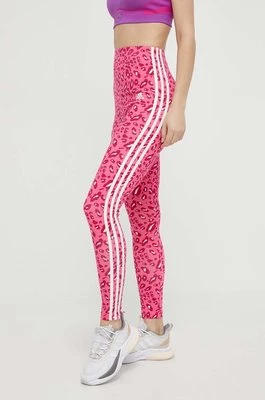 adidas legginsy damskie kolor różowy wzorzyste IS2151