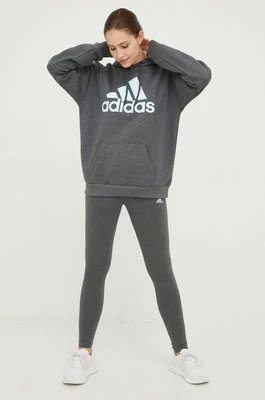 adidas legginsy damskie kolor szary z nadrukiem