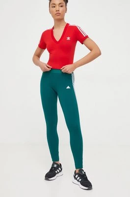 adidas legginsy damskie kolor zielony z aplikacją IM2844