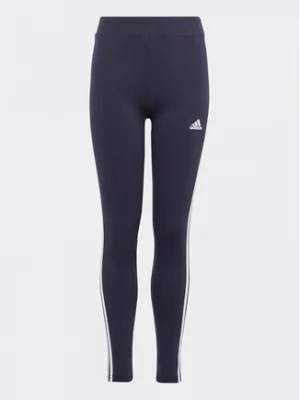 adidas Legginsy Essentials 3-Stripes Cotton IC3625 Granatowy Tight Fit