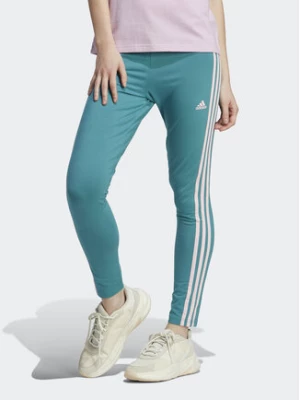 adidas Legginsy Essentials 3-Stripes High-Waisted Single Jersey Leggings IL3378 Turkusowy