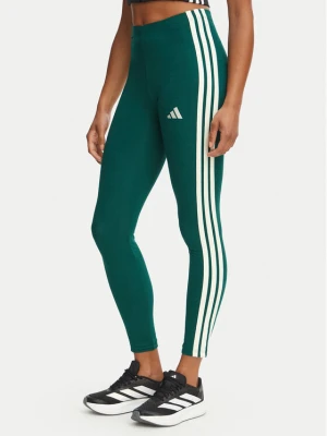 adidas Legginsy Essentials 3-Stripes KZ2074 Zielony Slim Fit