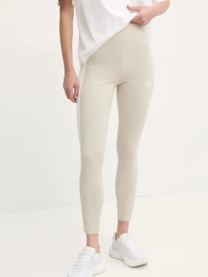 adidas legginsy Essentials damskie kolor beżowy z aplikacją JE0073