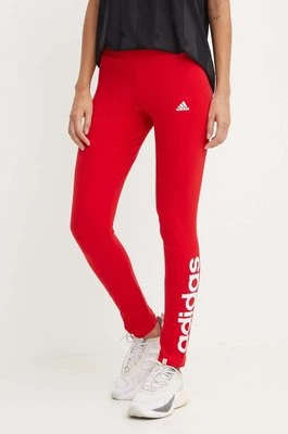 adidas legginsy Essentials damskie kolor czerwony z nadrukiem IY9179