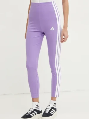 adidas legginsy Essentials damskie kolor fioletowy z aplikacją JE0074