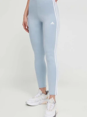 adidas legginsy Essentials damskie kolor niebieski z aplikacją IR5332 IR5332