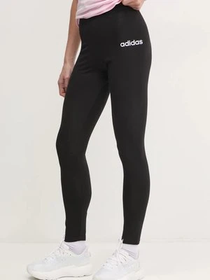 adidas legginsy Essentials Linear damskie kolor czarny z nadrukiem JG8621