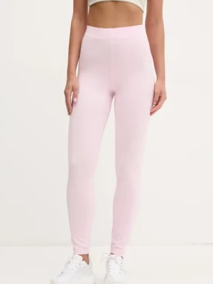 adidas legginsy Essentials Linear damskie kolor różowy z nadrukiem JD3156