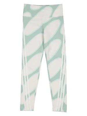 adidas Legginsy funkcyjne w kolorze biało-turkusowym rozmiar: 170