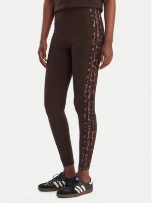 adidas Legginsy Seasonal Essentials Leopard Print KA2793 Brązowy Slim Fit
