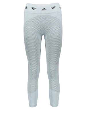 adidas Legginsy sportowe "AK Brnd" w kolorze błękitnym rozmiar: M