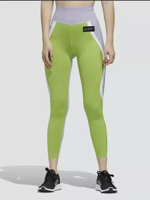 adidas Legginsy sportowe w kolorze fioletowo-zielonym rozmiar: XS