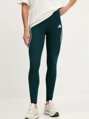 adidas legginsy Stadium damskie kolor zielony z aplikacją JW0480