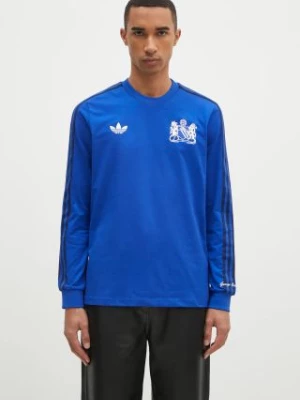 adidas longsleeve Manchester United GB Jsyls męski kolor niebieski z aplikacją IV7536